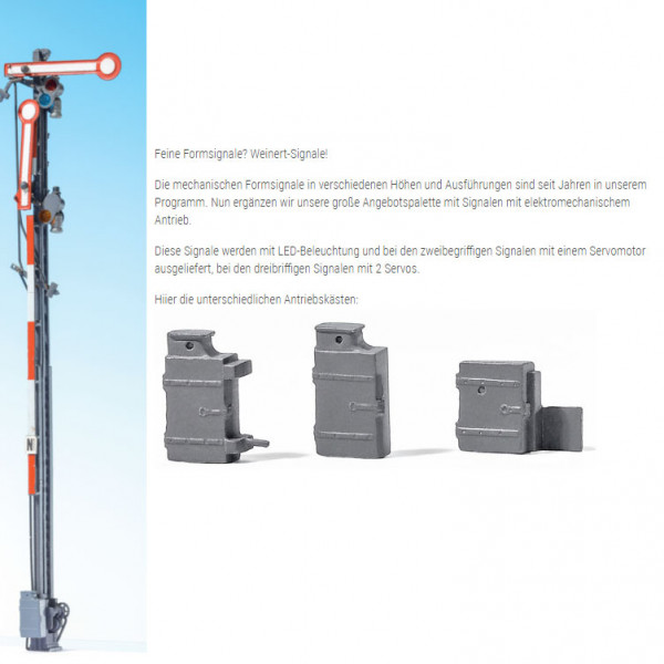 Weinert 05025 - Hauptsignal einflügelig HP0/HP1 am Schmalmast, 1 Servo