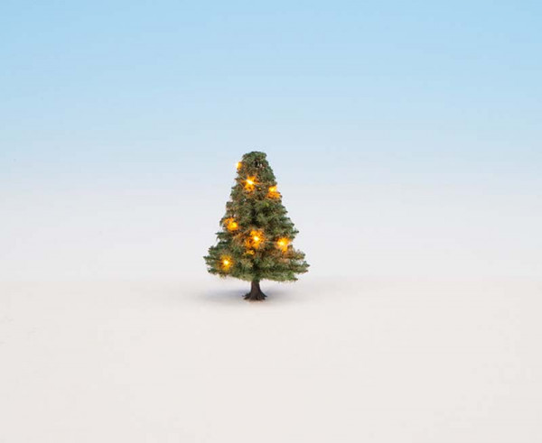 Noch 22111 - Beleuchteter Weihnachtsbaum, grün, mit 10 LEDs, 5 cm hoch