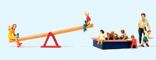 Preiser 10587 - Spielende Kinder. Wippe, Sand