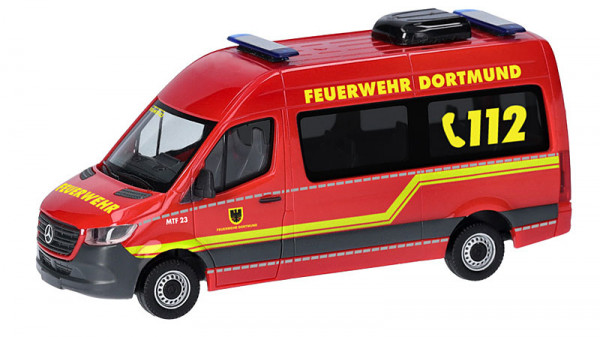 Herpa 961790 - Mercedes-Benz Sprinter 18 Bus Hochdach "Feuerwehr Dortmund MTF 23" Sondermodell Inter