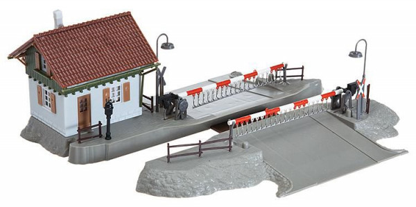 Faller 120174 - Bahnübergang mit Schrankenwärterhäuschen und Elektroantrieb