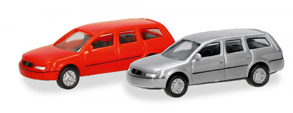 Herpa 066969 - N/2er Set VW Passat Variant (B5 Typ 3B), rot und silber