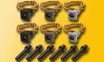 Viessmann 6806 - Kontaktstecksockel-Set 6 Stück im Beutel (grau, grün, schwarz)