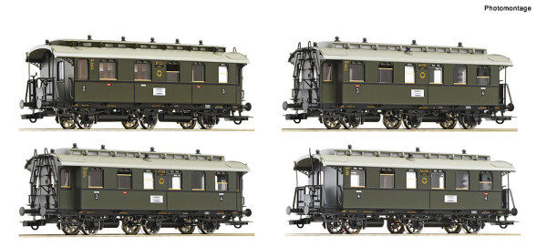 Roco 6200296 - DRG Set 4-teilig Personenwagen 3-achsig Ep.2