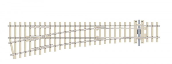 Peco SLE1096 - Code75 Weiche links Betonschwellen mittlere Länge 219mm, leitendes Herzstück