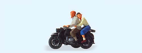 Preiser 28148 - Motorradfahrer Zündapp KS 750 handbemalt
