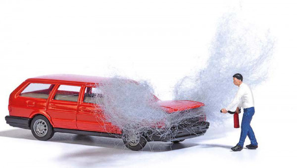 Busch 7881 - VW Passat Kombi mit brennendem Motor