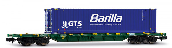 Arnold HN6743 - Mercitalia Intermodal, 4-achs. Containerwagen Sgnss, grün, mit 45´-Container von „GT