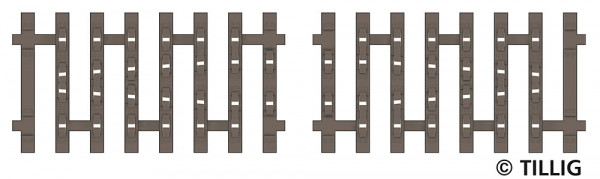 Tillig 83191 - Flex-Schwellenband Zwangsgleis (beidseitig) 2 x 41,5mm Endstück -FORMNEUHEIT-