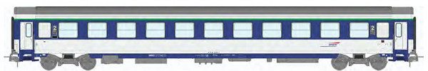 REE JM-044 - SNCF Corail Schlafwagen VU 2.Klasse B10c10x blau/weiss Ep.5-6, Mützen-Logo