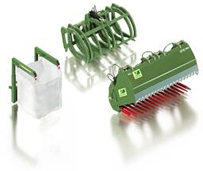 Wiking 077384- Frontlader Werkzeuge Set B Bressel und Lade grün
