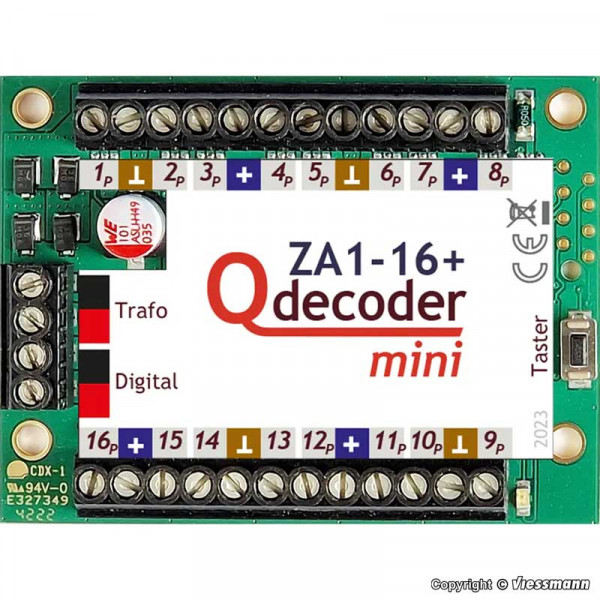 Viessmann 1415 - Lichtsignaldecoder Qdecoder ZA1-16+ mini – ehem. Art. QD223