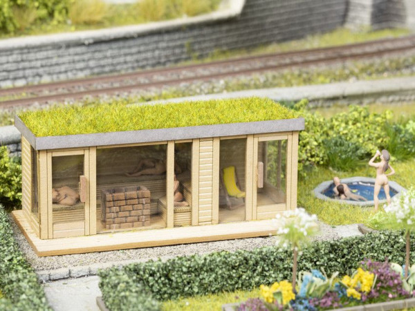 Noch 14397 - Sauna mit Ausblick, Laser-Cut minis Bausatz (ohne Figuren)