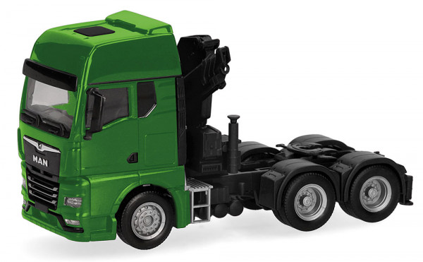 Herpa 313100-004 - MAN TGX GX Zugmaschine mit Kran 3achs grün