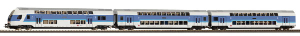Piko 72261 - DB Set 3-teilig IR Doppelstock-Wagenzug fiktive Interregio-Farbgebung 1:100 Ep. 5, mit