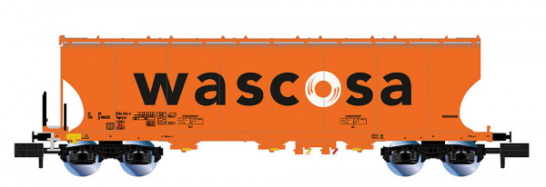 Arnold HN6738 - D-WASCO, 4-achs. Getreidesilowagen mit runden Seitenwänden, orange Farbgebung, große