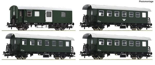 Roco 6200316 - ÖBB 4er Set Spantenwagen grün ÖBB E4