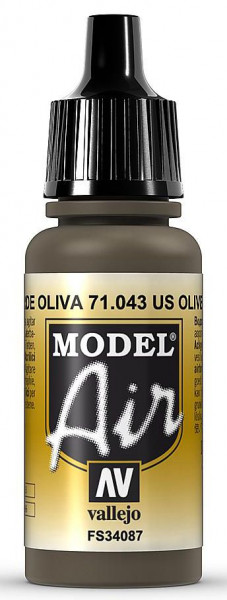 Vallejo 771043 - Model Air Olivbraun, 17 ml