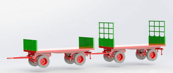 VK 06204 - Zwei Strohtransporter grün-rot, Fertigmodell