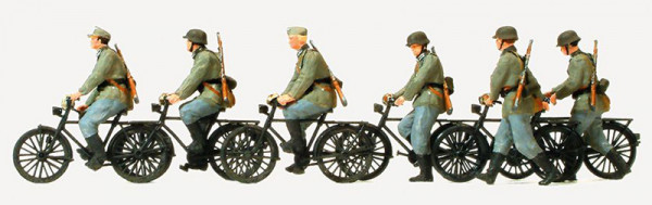 Preiser 16596 - Radfahrtrupp fahrend und gehend Deutsches Reich 1939-45, Bausatz