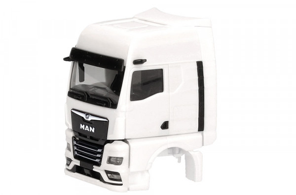 Herpa 086301 - Teileservice Fahrerhaus MAN eTGX GX mit Windleitblechen und Spiegelkamera, weiß (2 St