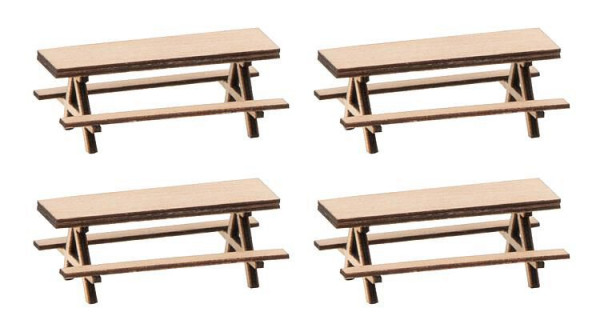 Faller 180304 - 4 Picknickbänke 26 x 16 x 10 mm (4 x)
