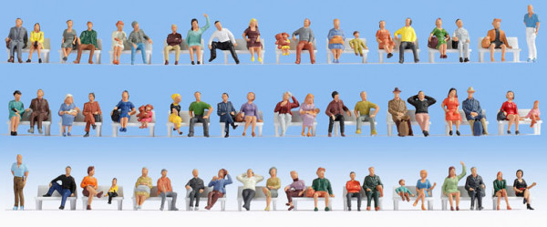 Noch 38402 - Mega-Spar-Set Sitzende 60 Figuren (ohne Bänke)