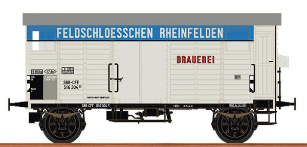 Brawa 67866 - SBB Gedeckter Güterwagen K2 „Feldschlösschen” Ep.3