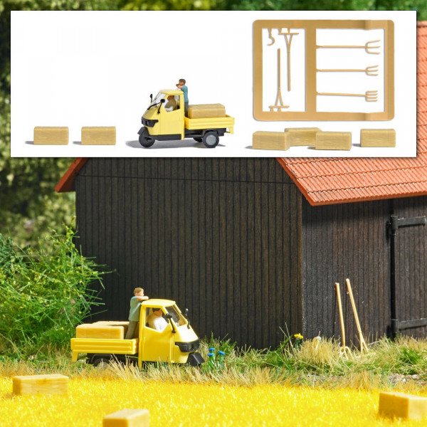 Busch 7934 - A-Set: Bauer mit Ape und Stro