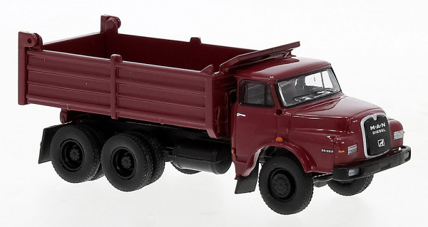 Brekina 78103 - MAN 26.280 DHAK dunkelrot, schwarz, 1972,