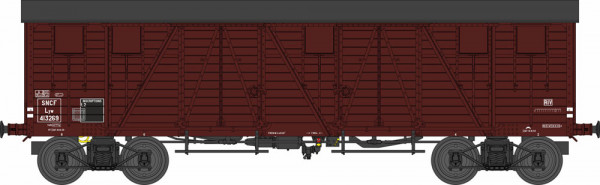 REE WB-779 - SNCF gedeckter Güterwagen TP 4-achsig braun Ep.3b, 4 Türen