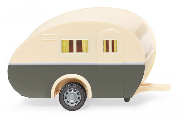Wiking 005401 - Wohnwagen elfenbein/quarzgrau