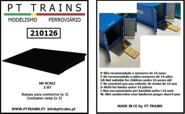 PT-Trains 210126 - Laderampe für Container - Schwarz (3 Stück)
