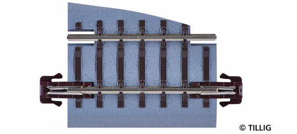 Tillig 83728 - Bettungsgleis braun, - Pass-Stück links