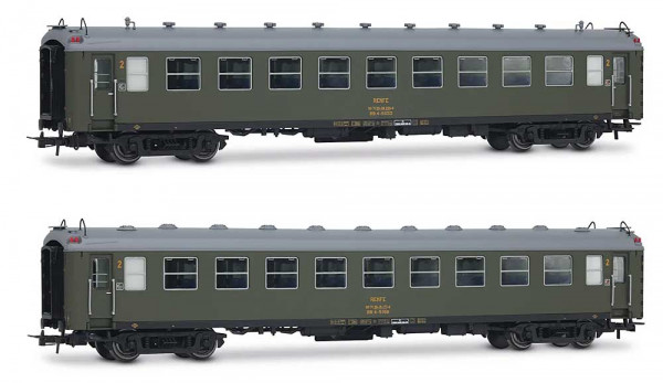 Electrotren HE4038 - RENFE, 2-tlg. Set Reisezugwagen 5000 der Gattung BB4 2. Klasse, mit Faltenbälge