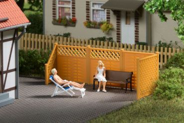 Auhagen 41648 - Sichtschutzzaun mit Säulen