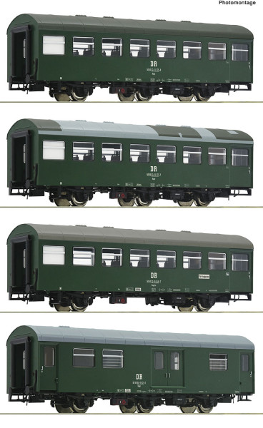 Roco 6200236 - DR 4er Set Rekowagen DR E4
