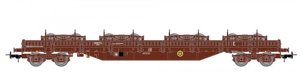 Electrotren HE6039 - TRANSFESA, 4-achs. Rungenwagen Res, beladen mit 4 x Y25-Drehgestellen, braune F
