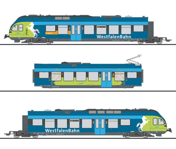 Liliput 133867 - WestfalenBahn Triebzug FLIRT 3-teilig ET 004 Ep.6, AC-digital
