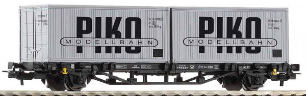Piko 27709 - DR Containertragwagen 2-achsig Ep.4, 2x 20ft. Container "VEB PIKO"