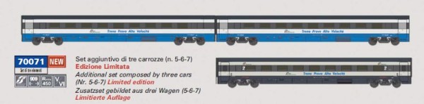 ACME 70071- FS Hochgeschwindigkeitstestzug der RFI Ep.5-6, 3Zusatzwagen Ep.Hochgeschwindigkeitstestz