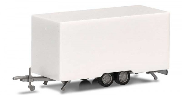 Herpa 054249 - Kofferanhänger 4,7m für PKW/Transporter, weiß