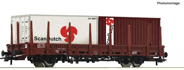 Roco 6600289 - NS Rungenwagen Kbs NS + Container "Scan Dutch" E4