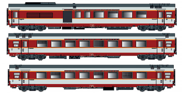 LSmodels 40803AC - 3er Set GC Personenwagen SNCF, Ep.IV, Etendard, A, AC
