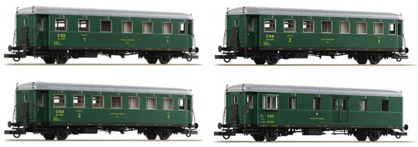 Roco 6210282 - CSD Set 4teilig 3x Personenwagen + 2x Dienstwagen Typ "Rybak" Ep.3, DCC + Innenbeleuc