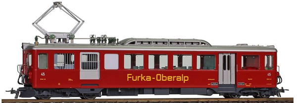 Bemo 1247219 - FO BDeh 2/4 45 Gepäcktriebwagen dunkelrot, Beschrift. weiß/gelb