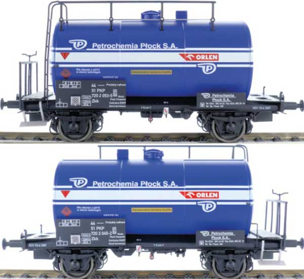 Exacttrain 20645 - PKP Set 2-teilig Leichtbaukesselwagen Bauart Uerdingen 30cbm Ep.4, "Petrochemia"
