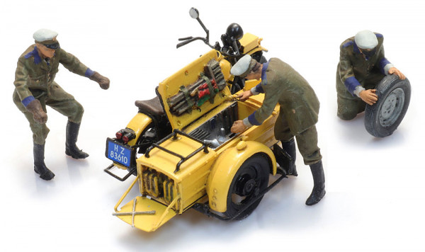 Artitec 10.398 - ANWB Pannenhilfe Motorrad Beiwagen mit Figuren, Bausatz
