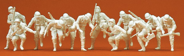 Preiser 16528 - Absitzende Panzergrenadiere Deutsches Reich 1939-45 Passend zu SdKfz 251 12 unbemalt