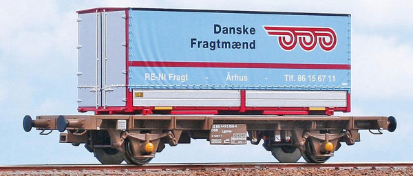 ACME 40512 - DSB Flachwagen Lgmns Ep. 5, mit Aufbau "Danske Fragmaend"
